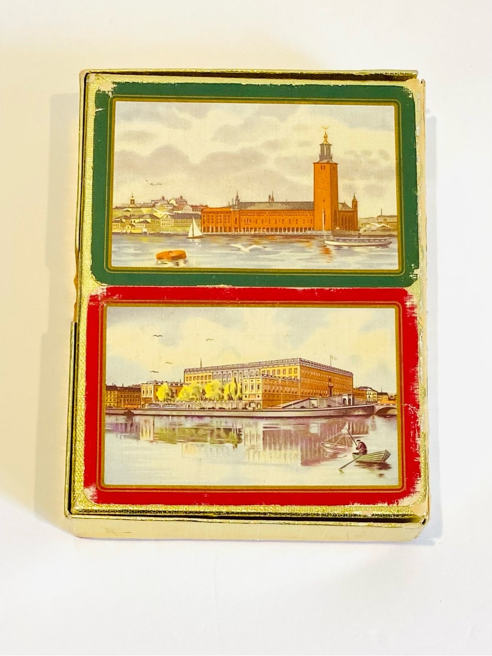 Vintage Öbergs Spelkort Playing Cards Double Deck Stockholm Sweden Tax Stamp